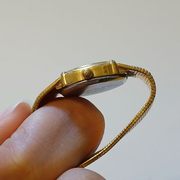 Vtg Elgin Women's Gold Dress Watch Quartz Diamond Black Dial EK230-007 READ - Picture 8 of 15